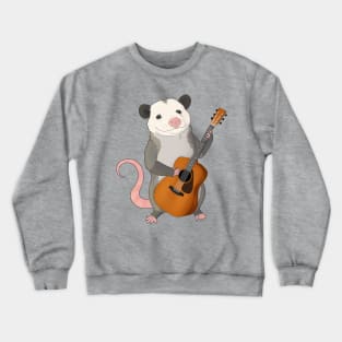 Opossum playing guitar Crewneck Sweatshirt